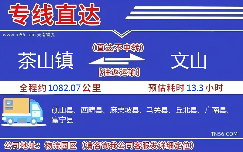 茶山鎮(zhèn)到文山物流公司