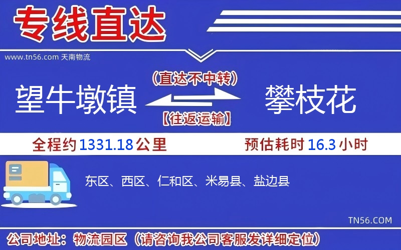 望牛墩鎮(zhèn)到攀枝花物流公司